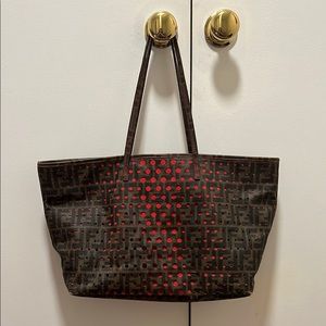 FENDI Perforated Zucca Spalmati Roll Large Tote Bag